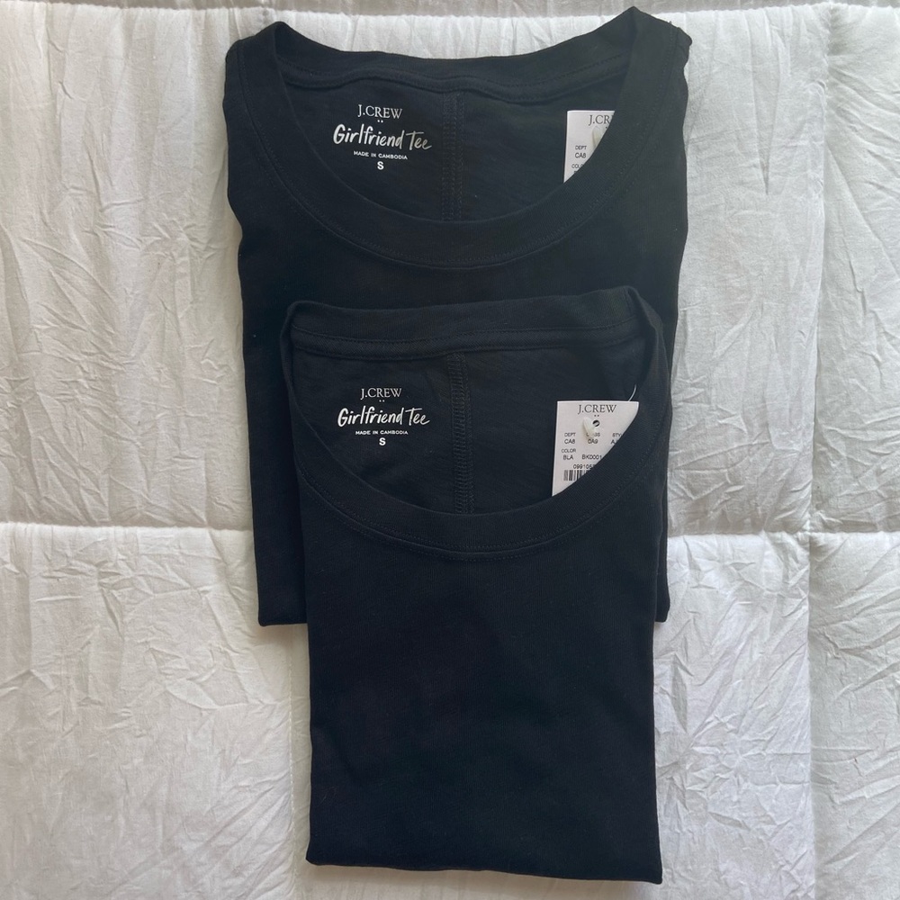 NWT! J. Crew Girlfriend Crewneck Tee Blue & Black - Picture 7 of 7